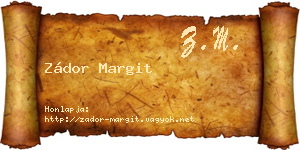 Zádor Margit névjegykártya